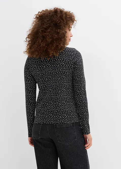 Langermet topp i &oslash;kologisk bomull med elastan (2-pack), bonprix