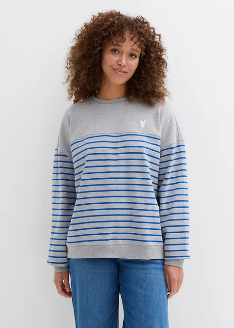 Oversized sweatshirt av bomullsmiks, bonprix