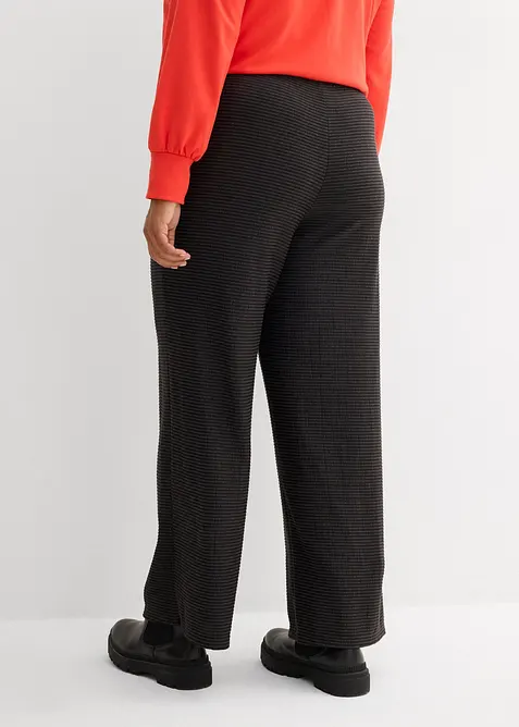 Stripete jerseybukse av bomullsmiks med snor i livet, bonprix