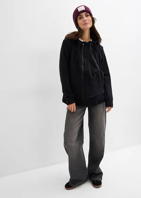 4-i-1-fleecejakke med babyinnfelling og b&aelig;refunksjon foran og bak, bonprix