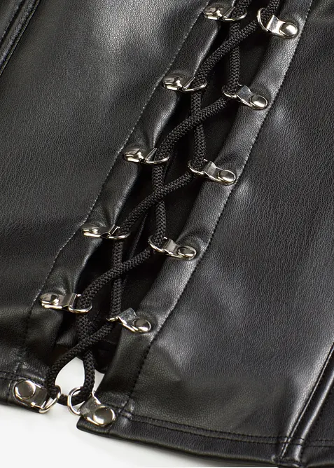 Korsett i wetlook med snøring, bonprix