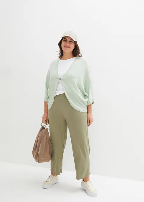 Finstrikket cardigan i 100% bomull, bonprix