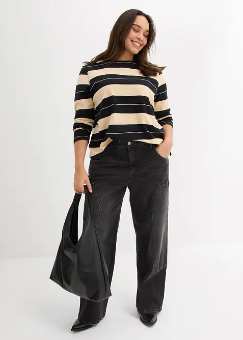 Wide Leg-jeans Mid Waist, bonprix