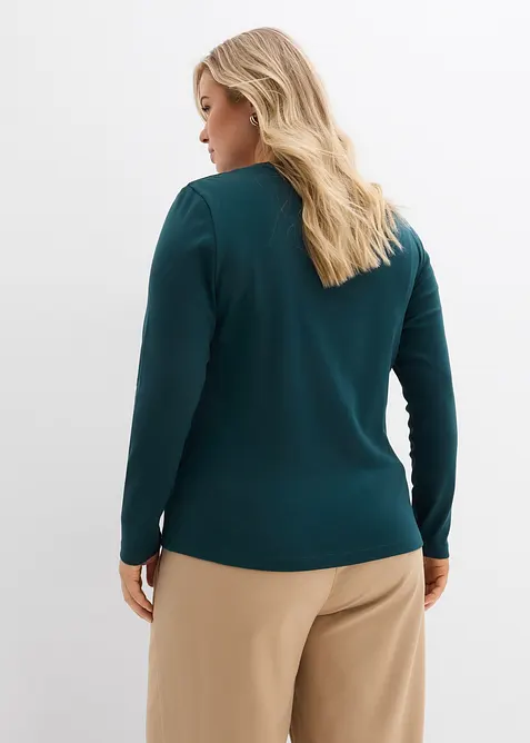 Langermet topp i 100% &oslash;kologisk bomull, bonprix