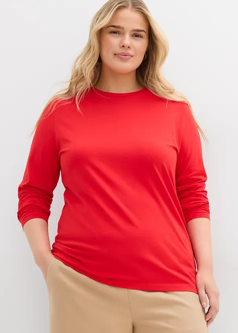 Langermet topp med økologisk bomull (2-pack), bonprix