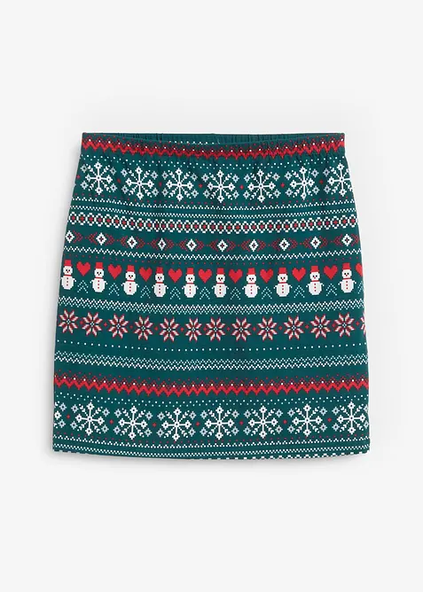 Miniskjørt i bomull- og elastanmiks med koftemønster, bonprix