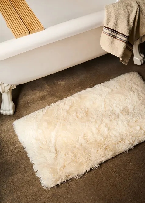 Badematte med memoryskum og syntetisk skinn, bonprix