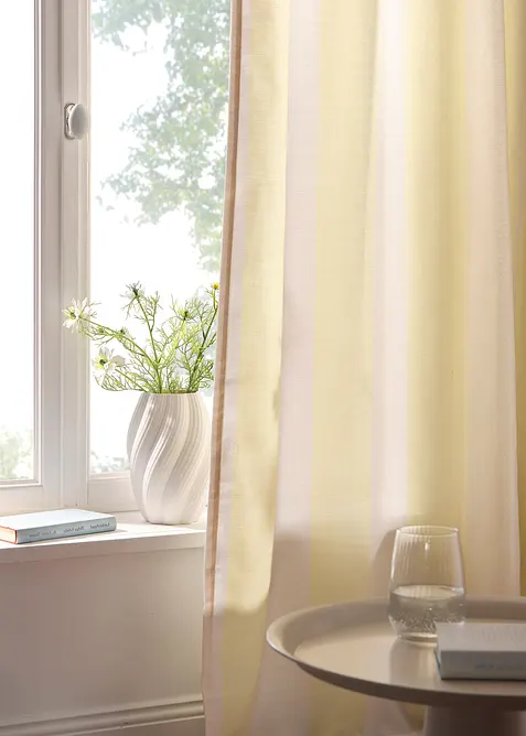 Gardin med stripem&oslash;nster og resirkulert polyester (1-pack), bonprix