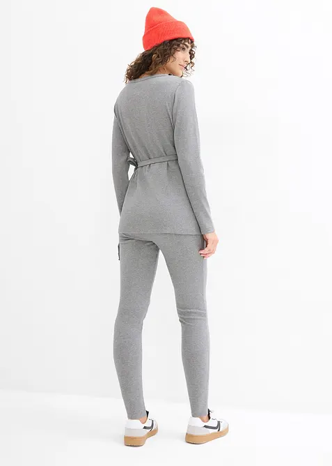 Sett med mamma-omslagstopp og behagelig leggings (2-delt sett), bonprix