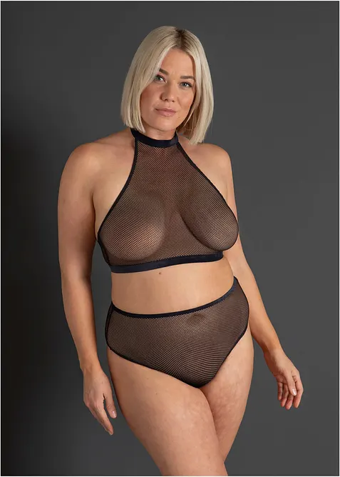 Halterneck-bralette + stringtruse med høy midje (2-delt sett), bonprix