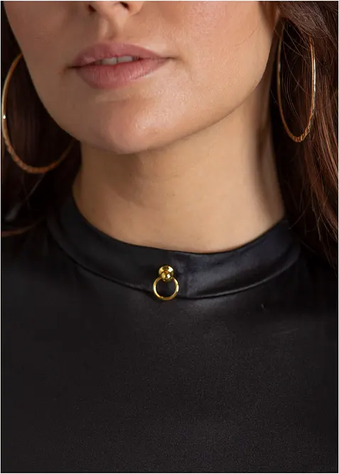 Stringbody ouvert i wetlook, bonprix