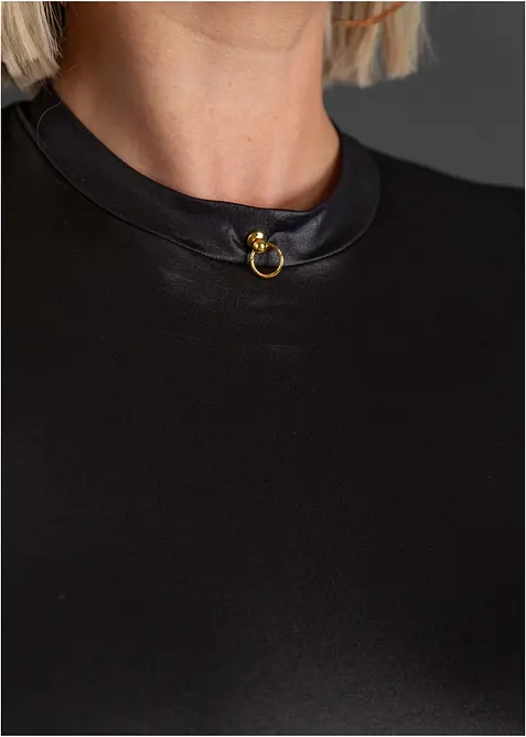 Stringbody ouvert i wetlook, bonprix