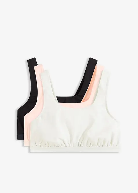 BH-topp med &oslash;kologisk bomull (3-pack), bonprix