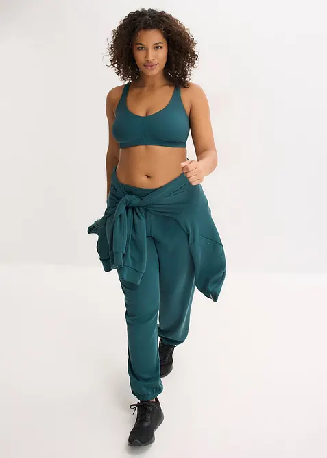 Trenings-BH i ribbet materiale med lett st&oslash;tte, bonprix