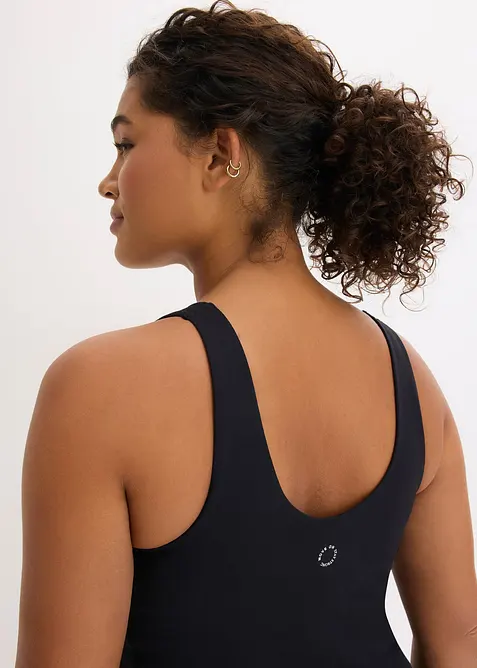 Trenings-BH-topp med middels hold og bomullslignende materiale, bonprix