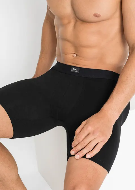 Boksershorts med bomull i ettersittende modell med lange ben (2-pack), bonprix