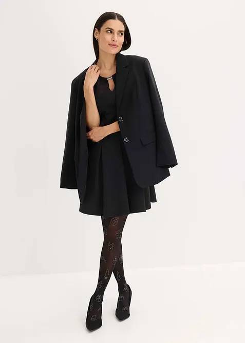 Strømpebukse med glitterprint i jule-look, bonprix