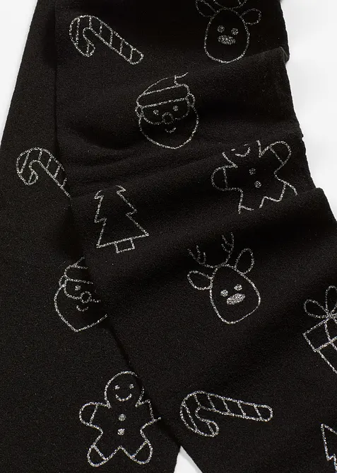 Str&oslash;mpebukse med glitterprint i jule-look, bonprix