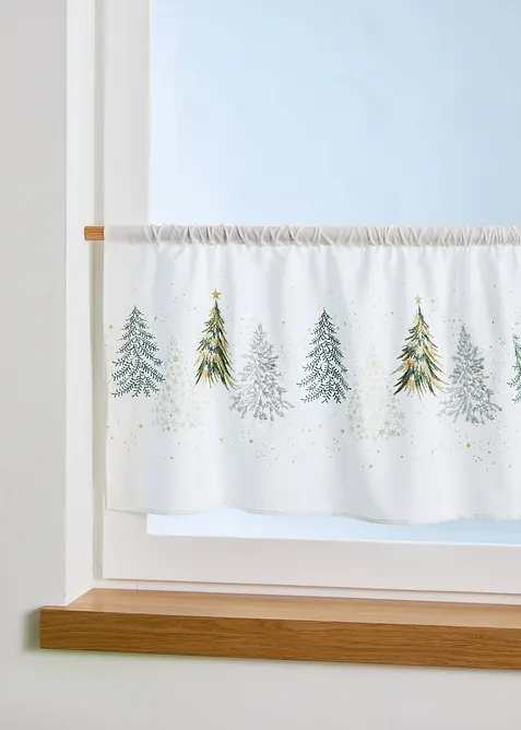 Gardinkappe med brodert juletremotiv, bonprix