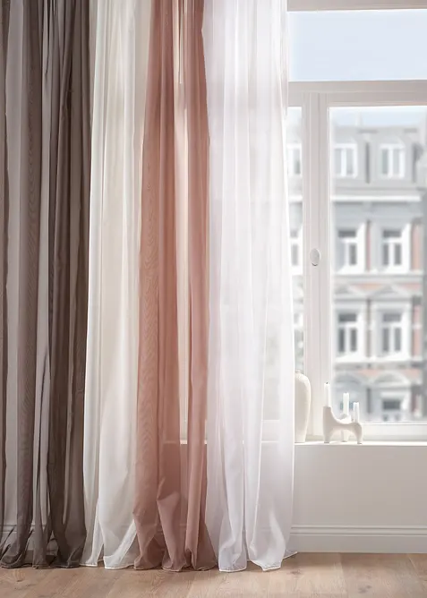 Ensfarget gardin av lett voile (1-pack), bonprix