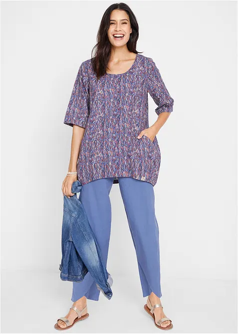 Ankellang bukse i lett linmiks, bonprix