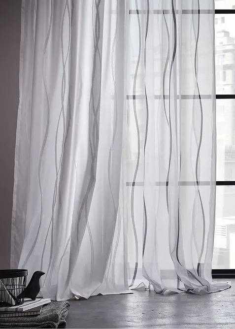 Gardin med b&oslash;lgem&oslash;nster (1-pack), bonprix