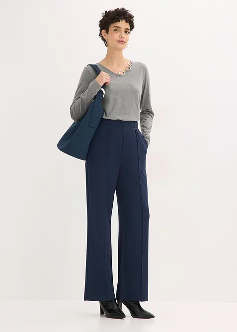 Langermet topp med maljer, bonprix