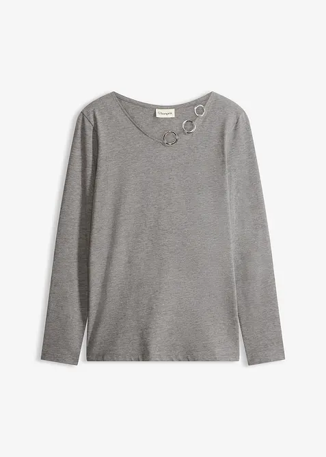 Langermet topp med maljer, bonprix