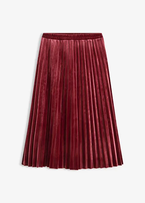 Plisséskjørt i myk fløyel, bonprix