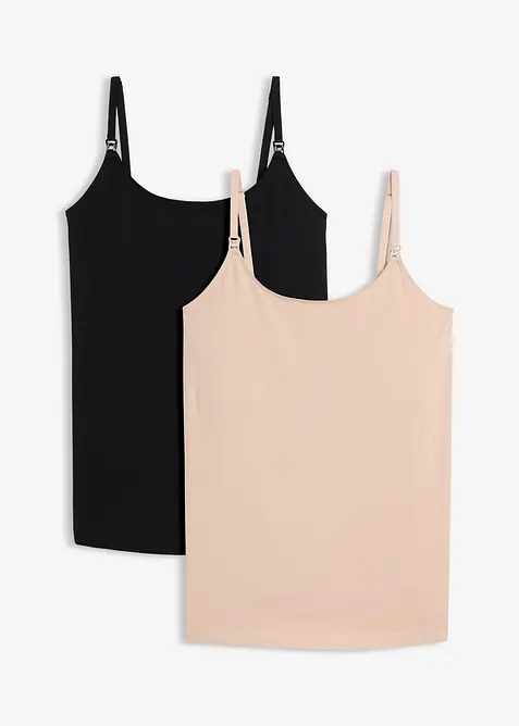 Ammetopper i &oslash;kologisk bomull (2-pack), bonprix