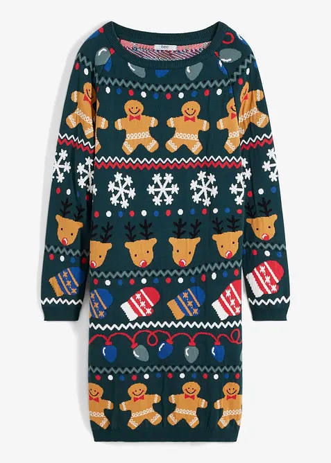 Kort strikket julekjole med pepperkaker, bonprix