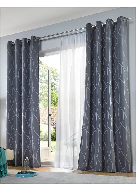 Gardinlengde i sablé med resirkulert polyester, bonprix