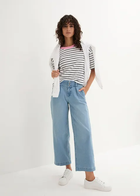 Wide Leg-jeans High Waist, komfortlinning, bonprix