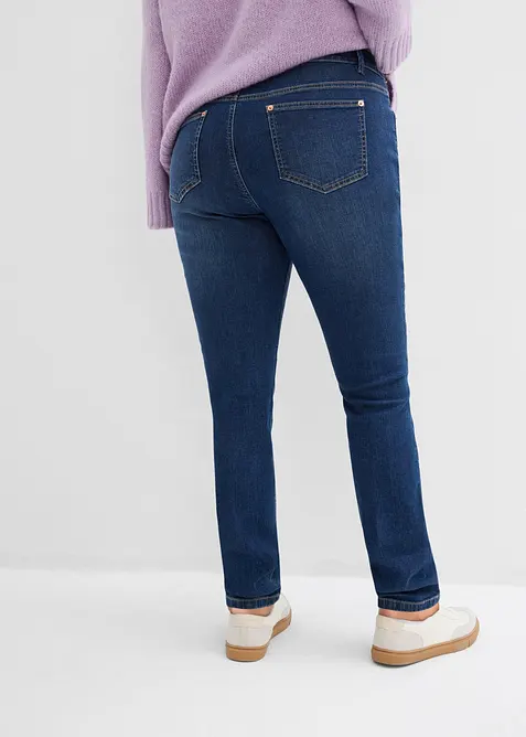 Skinny jeans Mid Waist, i &oslash;kologisk bomull, bonprix