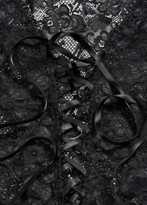 Body ouvert med wetlook, bonprix