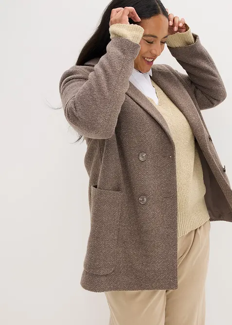 Kort kåpe i ullstil, bonprix