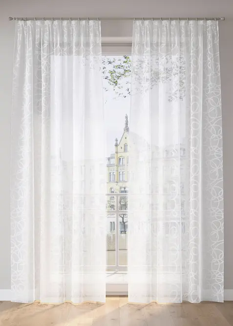 M&oslash;nstret gardin med resirkulert polyester (1-pack), bonprix