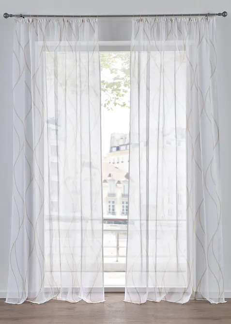 Gardin med b&oslash;lgem&oslash;nster, f&aring;s ogs&aring; i ekstra lang (1-pack), bonprix