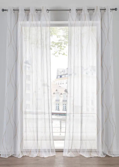 Gardin med b&oslash;lgem&oslash;nster, f&aring;s ogs&aring; i ekstra lang (1-pack), bonprix