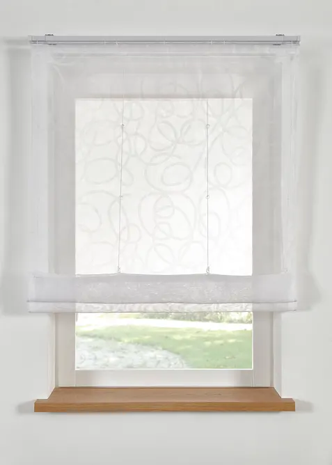 Transparent liftgardin med resirkulert polyester og trykt m&oslash;nster, bonprix
