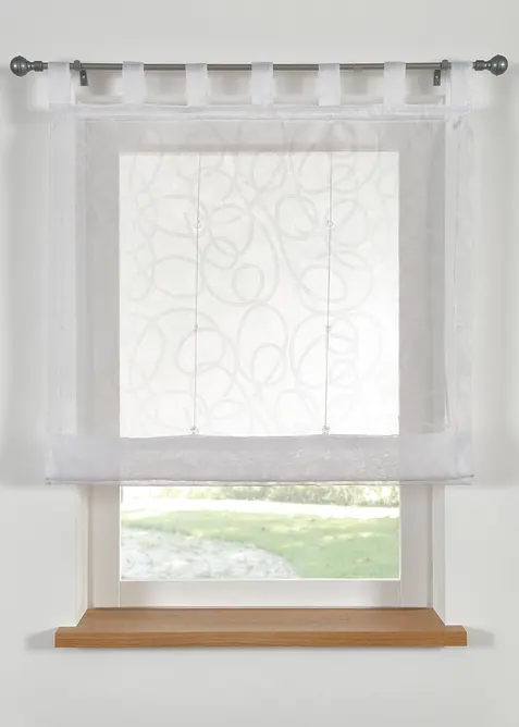 Transparent liftgardin med resirkulert polyester og trykt m&oslash;nster, bonprix