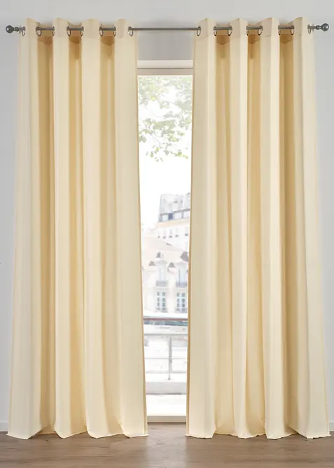 Lettstelt gardin av mikrofiber (2-pack), bonprix