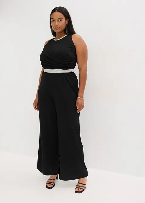 Jumpsuit i strukturert krepp, bonprix
