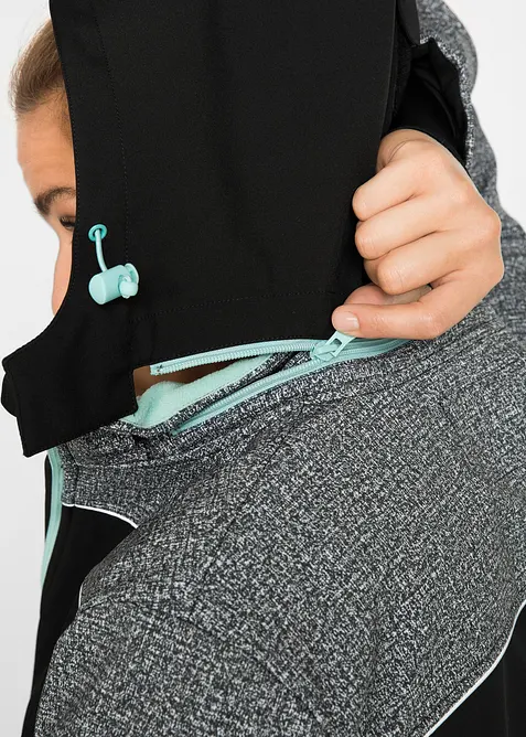 Softshelljakke med refleksdetaljer, vannavvisende, bonprix