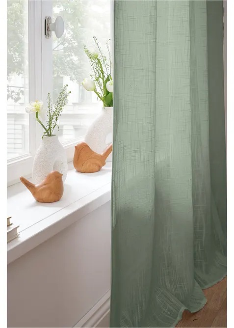 Gardiner i strukturmateriale (2-pack), bonprix