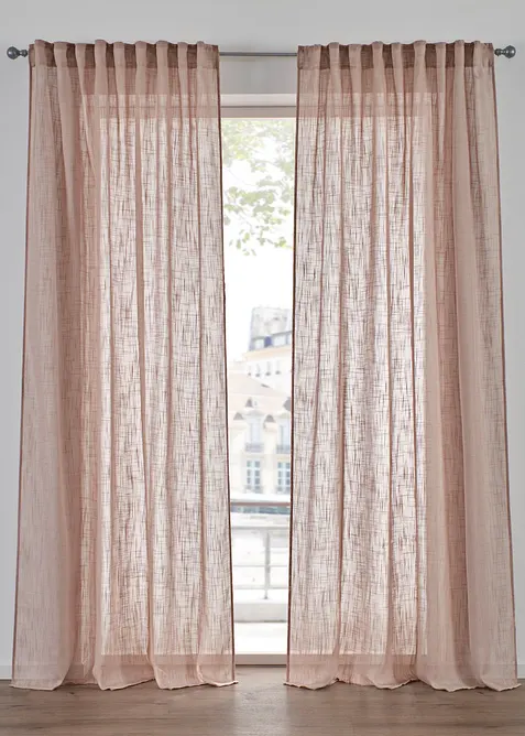 Gardiner i strukturmateriale (2-pack), bonprix