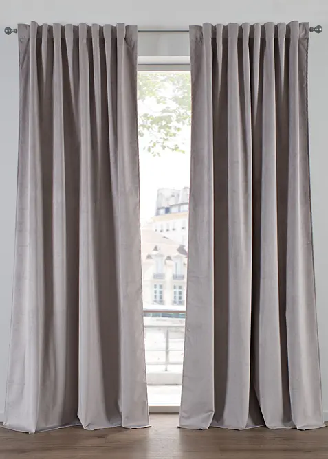 Termo-m&oslash;rkleggingsgardin med fl&oslash;yelsaktig overflate (1-pack), bonprix