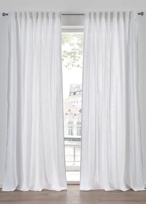 Gardin i bomull- og linmiks (1-pack), bonprix