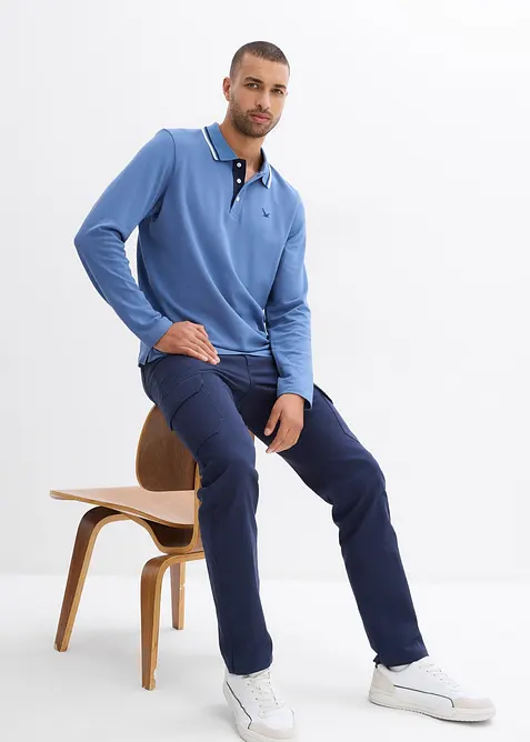 Regular Fit-bukse med stretch og cargolommer, Straight, bonprix