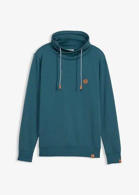 Sweatshirt med sjalskrage av 100% &oslash;kologisk bomull, bonprix